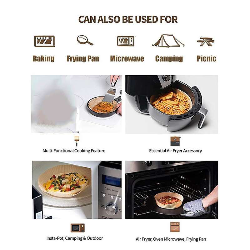 150pcs Air Fryer Parchment Paper Liners Unperforated Parchment Paper