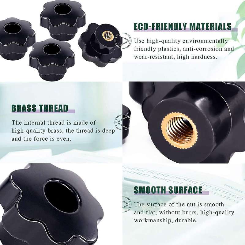 15pcs Star Shape Hand Knobs Grip Kit for Mechanical Equipment (m8)