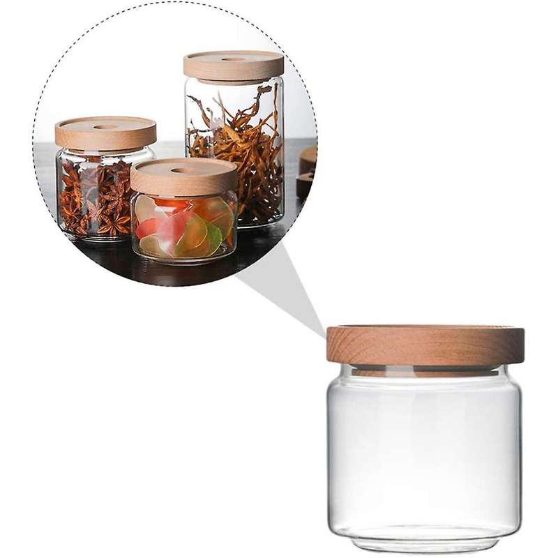 Glass Storage Jar Transparent Glass Food Storage Jar (9x9x10cm)