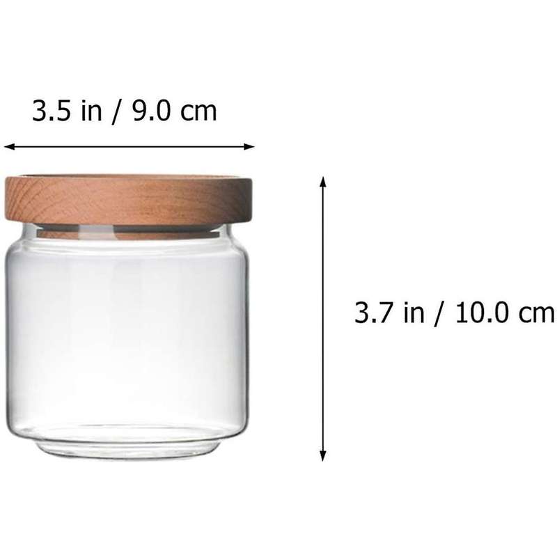 Glass Storage Jar Transparent Glass Food Storage Jar (9x9x10cm)