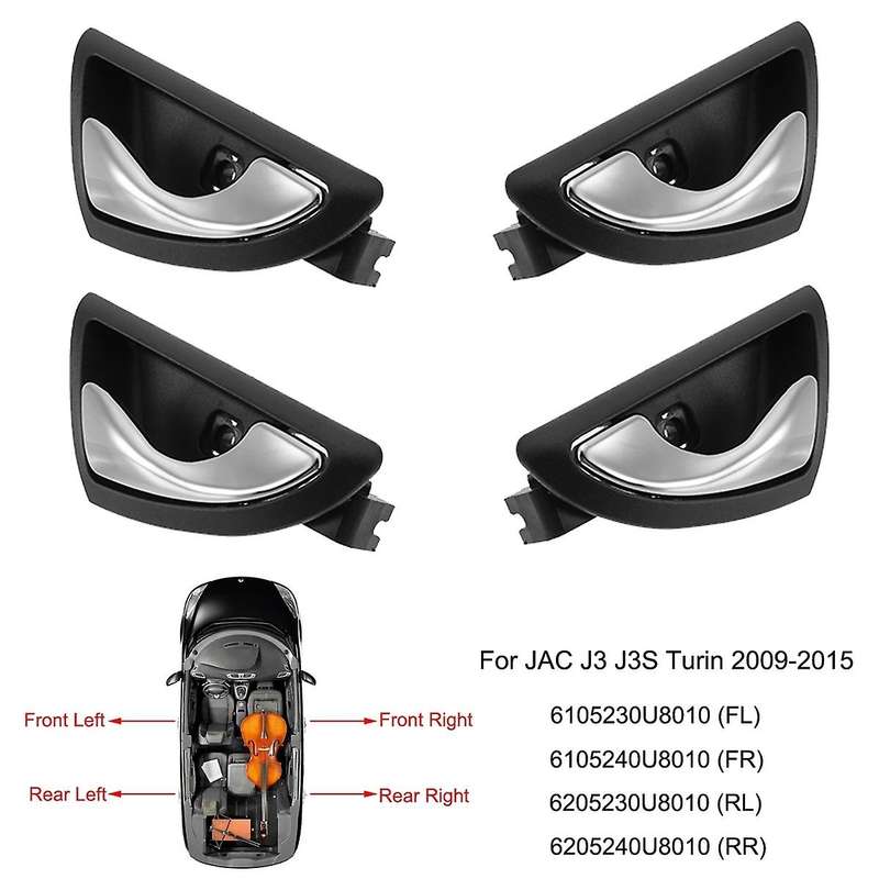 4pcs Car Door Handle for Jac J3 J3s Turin 2009-2015 Matte Silver
