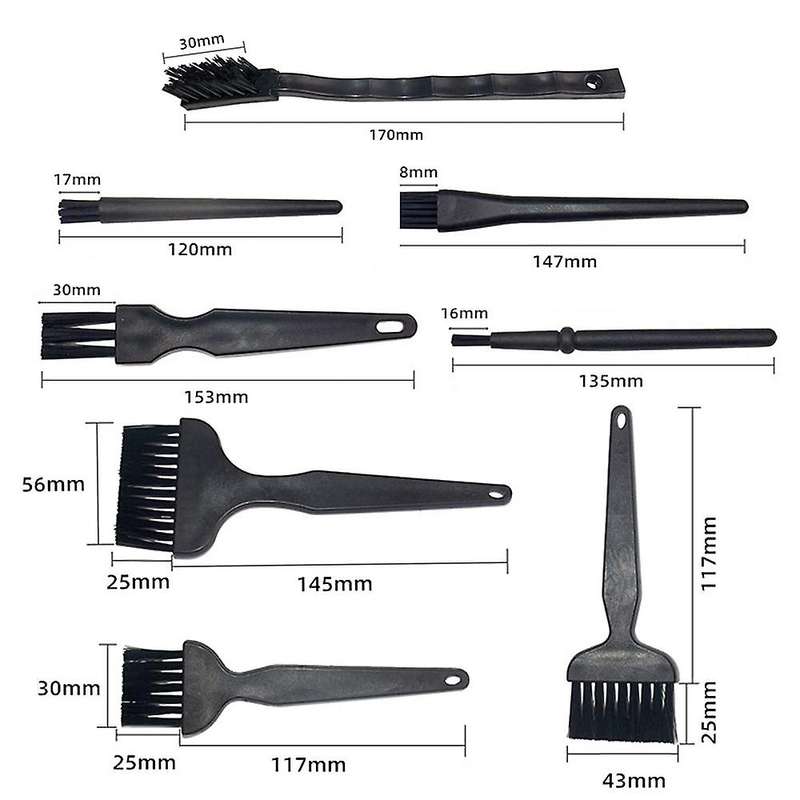16 Plastic Handle Anti Static Brushes Small Spaces Cleaning Brushes
