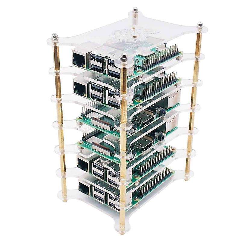 6-layers Acrylic Bone Plate Stack for Raspberry Pi 4b/3b+/3b/2b/b+