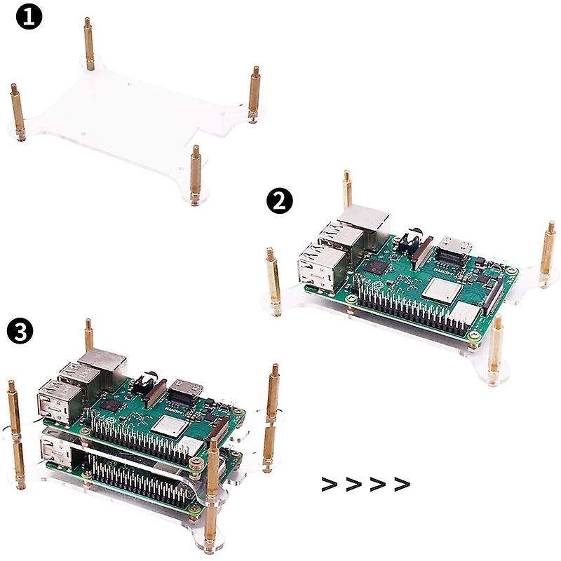 6-layers Acrylic Bone Plate Stack for Raspberry Pi 4b/3b+/3b/2b/b+