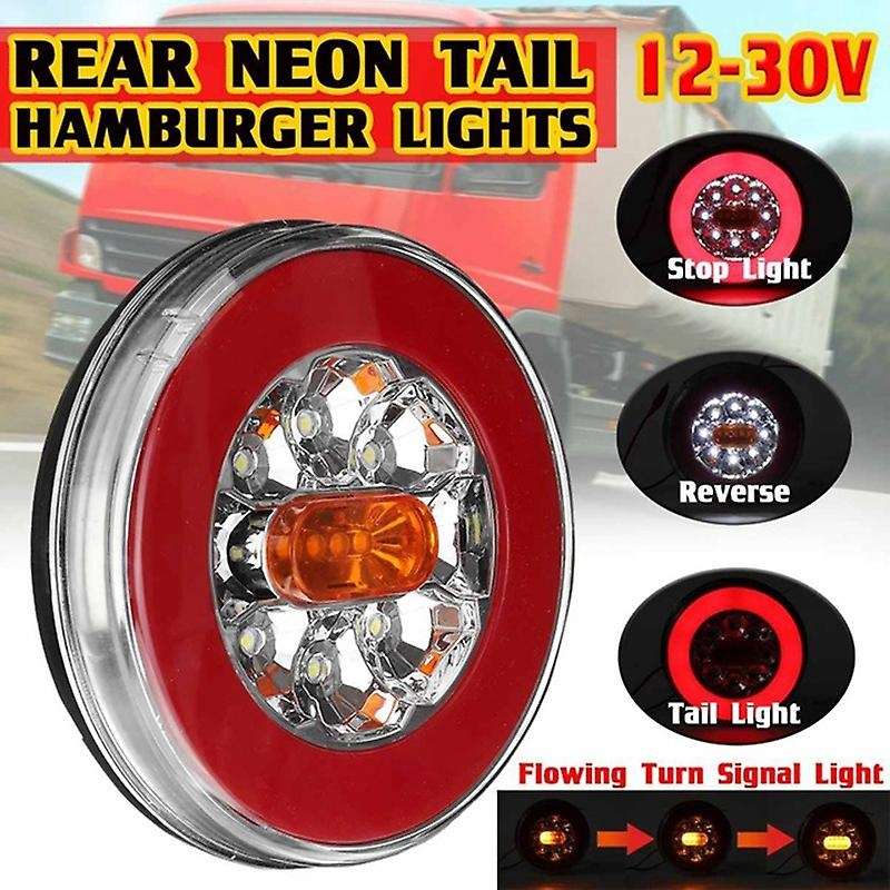 Round Led 4 In 1 Truck Tail Light 12-24v for Trailer Lorry Rv
