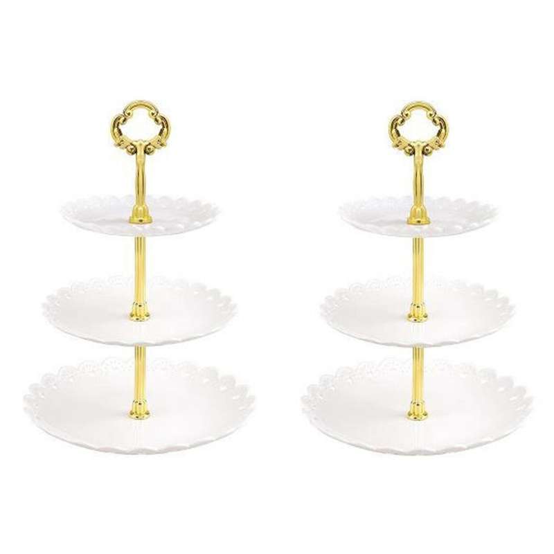 European Three-layer Cake Stand 3-tier Fruits Plate & Pastry Snacks
