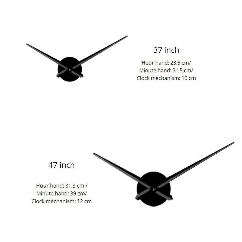 Diy Dog Pet Frameless Giant Wall Clock Clock Wall Watch Black