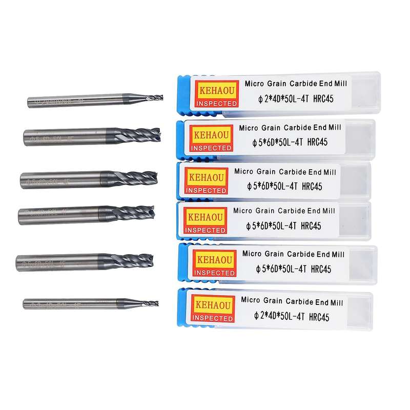 6pcs Tungsten Carbide Mill Cnc Router Bits Tools for Metal Cutting