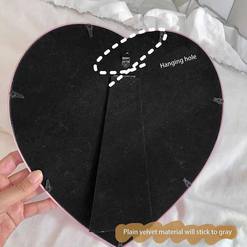 Makeup Mirror Desktop Wall Mounted Dual-use Heart-shaped White