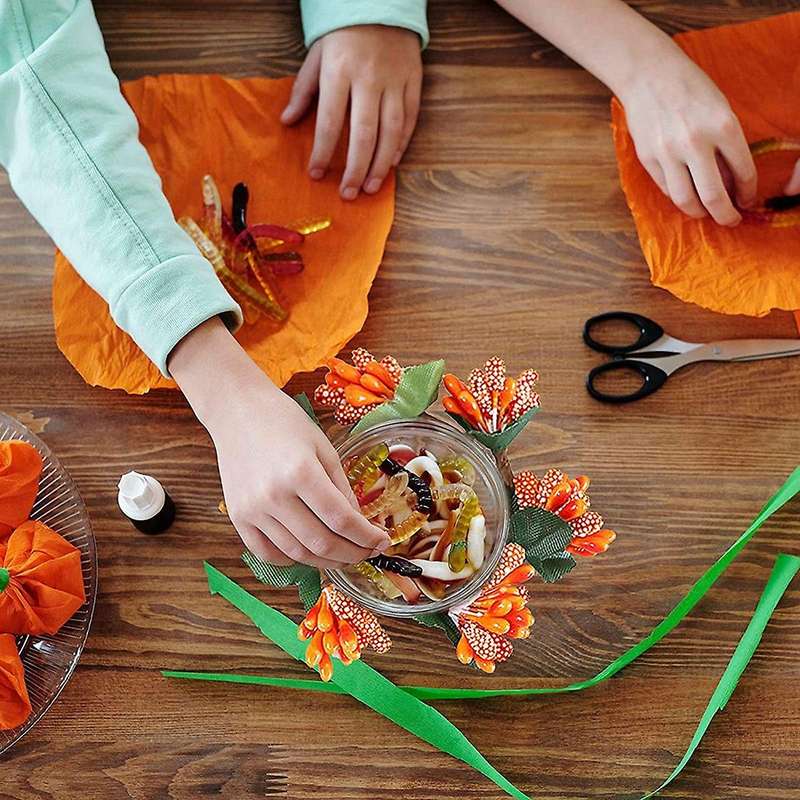 6 Pcs Orange Berry Candle Rings Wreath Mini for Party,table Decor