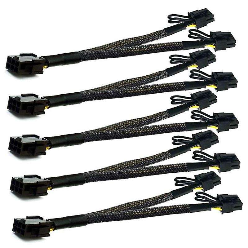 5pcs Pci-e 6 Pin to Dual 8 Pin (6+2) Graphics Card Pci Adapter Cable