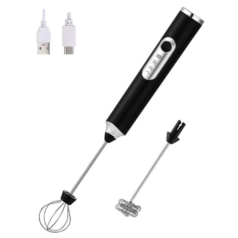 Milk Frother Handheld,rechageable Milk Frother Drink Mixer with 2