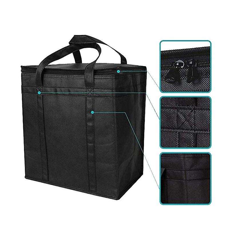 2 Pack Insulated Reusable Grocery Bag Delivery Bag with Dual Zipper