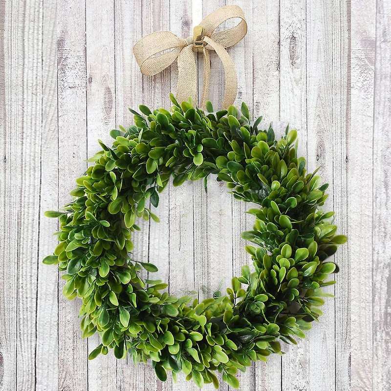 Leaf / Flower Wrea, Round Front Door Green Garland (boxwood - 40 Cm)