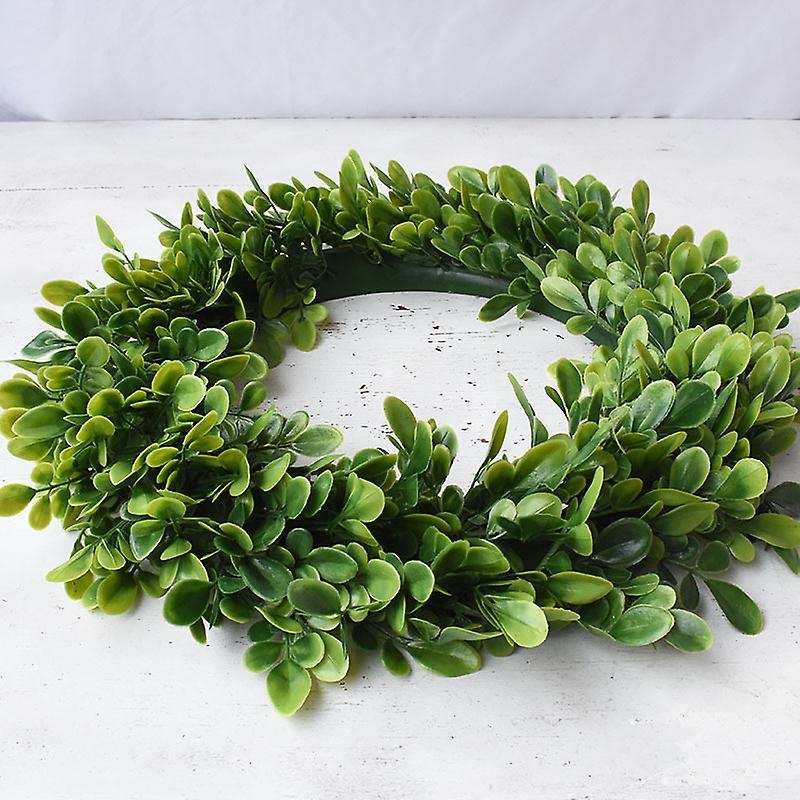 Leaf / Flower Wrea, Round Front Door Green Garland (boxwood - 40 Cm)