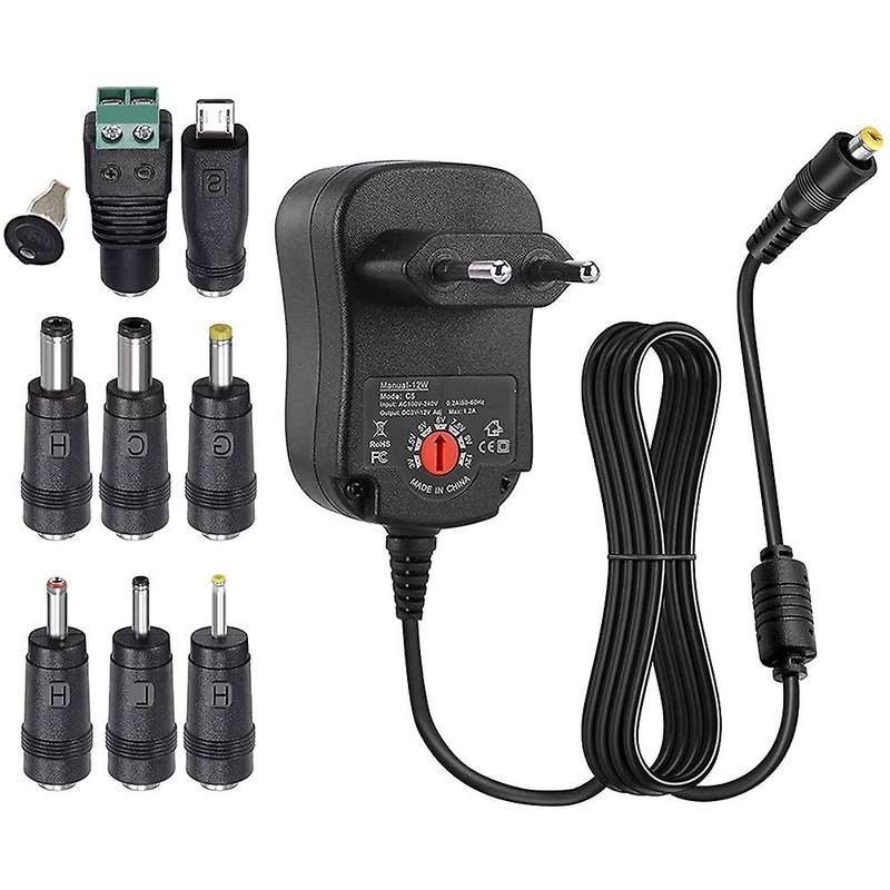Portable Power Supply, with 8 Different Adapter Heads 3v-12v Eu Plug