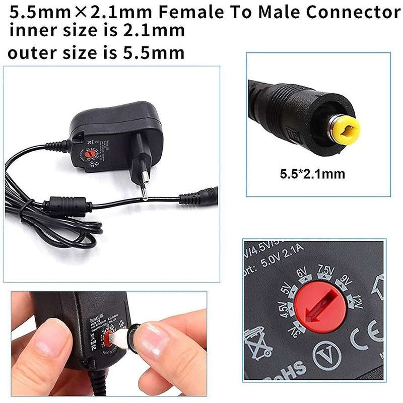 Portable Power Supply, with 8 Different Adapter Heads 3v-12v Eu Plug