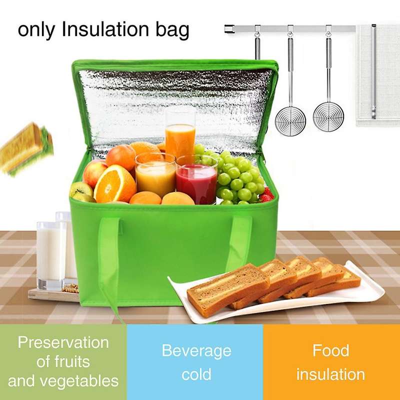 2pcs Insulated Bag Aluminum Foil Thermal Box Waterproof Red