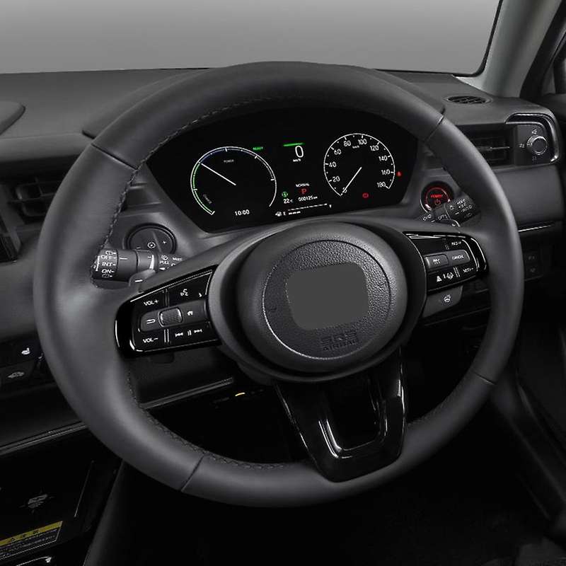 2pcs Car Glossy Black Steering Wheel Panel Cover Trim Decoration