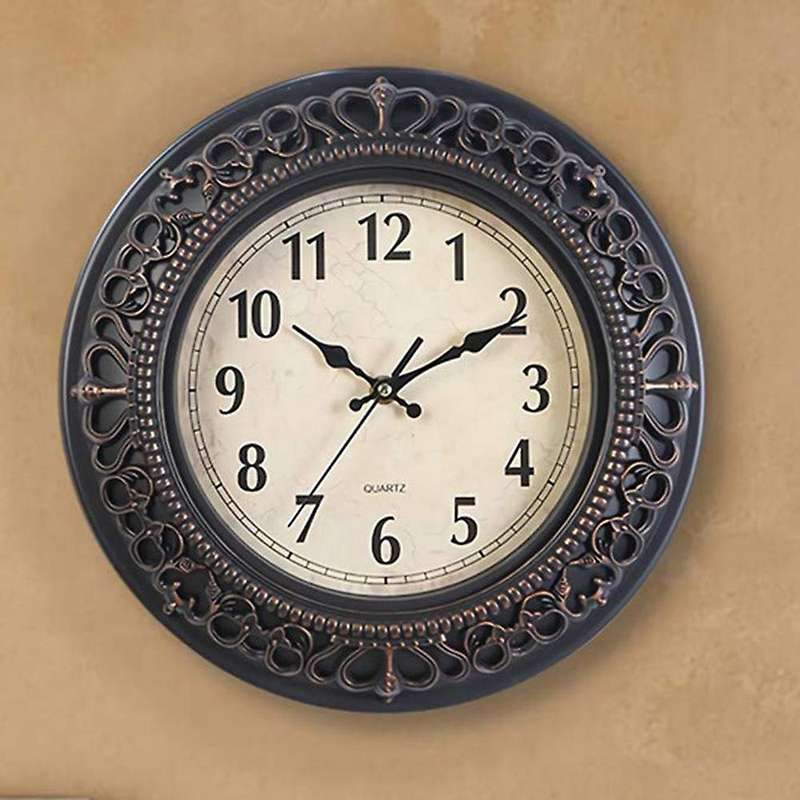 10-inch Silent Retro Quartz Clock Decorative Wall Clock