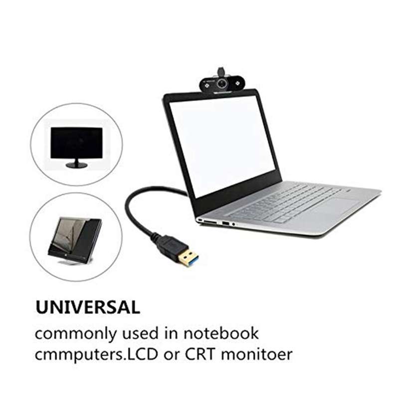 Usb Webcam 1080p Hd with Microphone Rotating Computer Desktop Camera