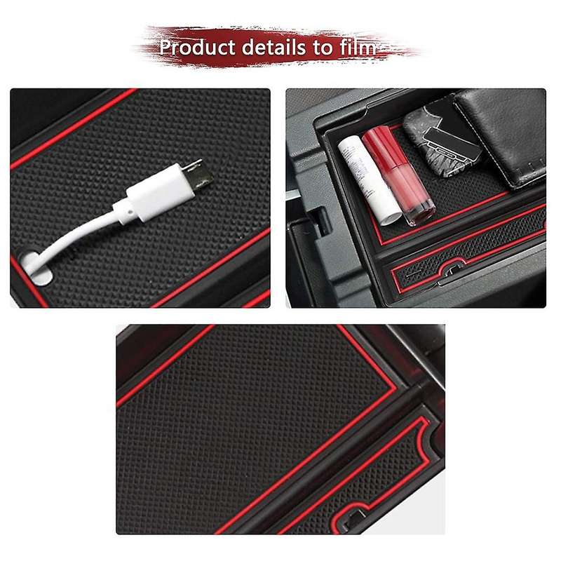 Car Armrest Storage Box Holder for Chevrolet Blazer 2019+ Red
