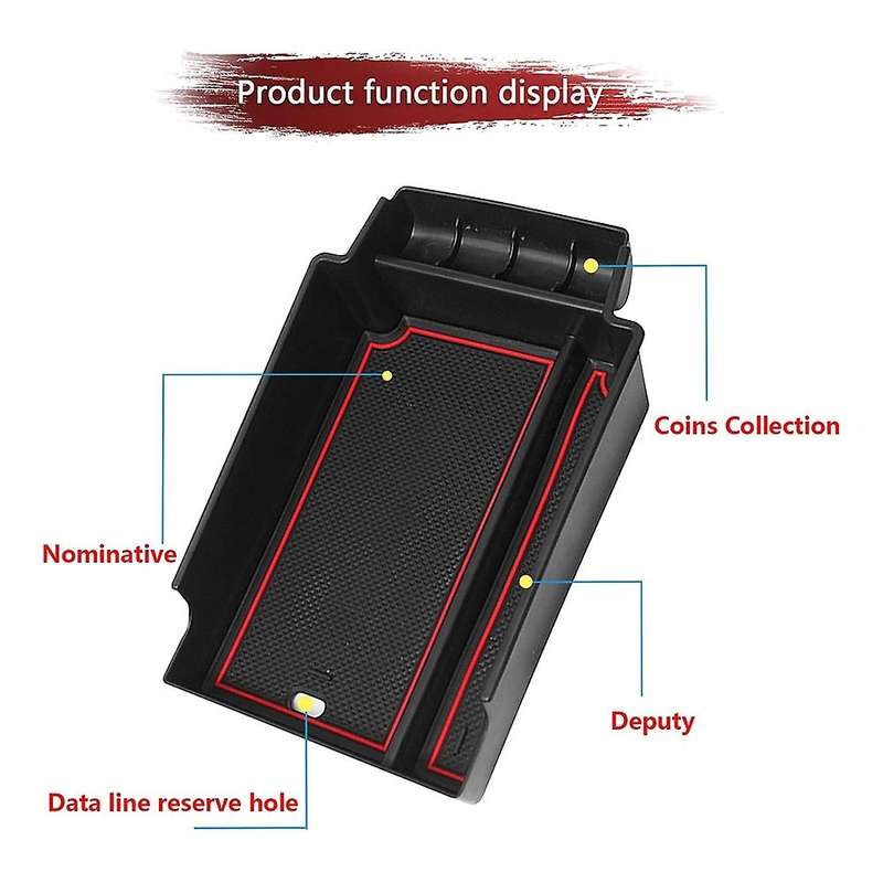 Car Armrest Storage Box Holder for Chevrolet Blazer 2019+ Red
