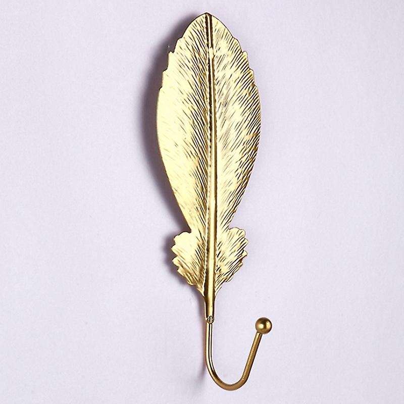 Wall Hooks No-punch Wall Hanger Coat Key Hook Iron Art Golden Leaves