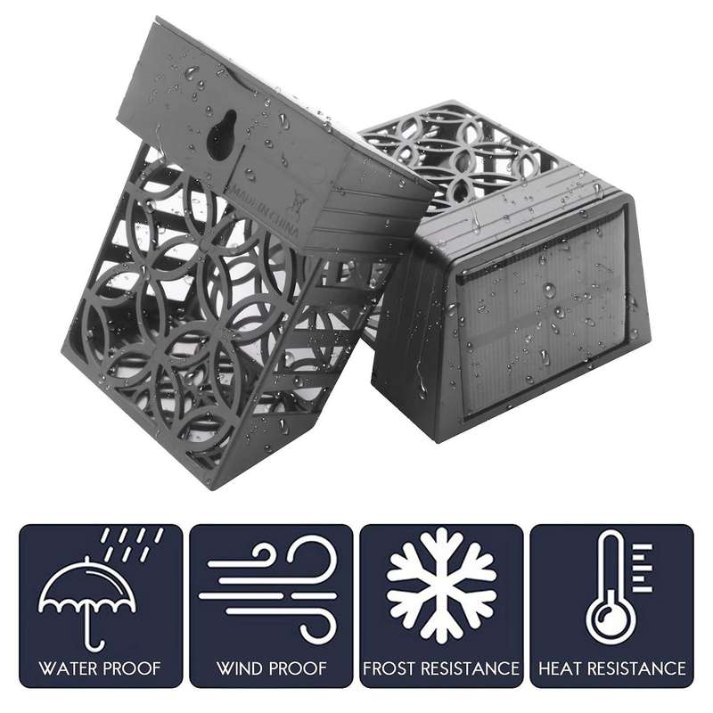 2pcs Fence Lights Waterproof Outdoor Solar Wall Light