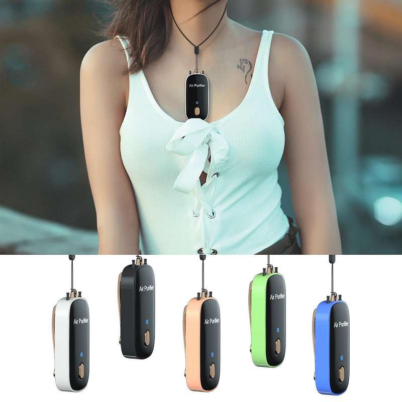 Purifier Mini 24h Working Collar Clip Hanging Neck Air Purifier Pink