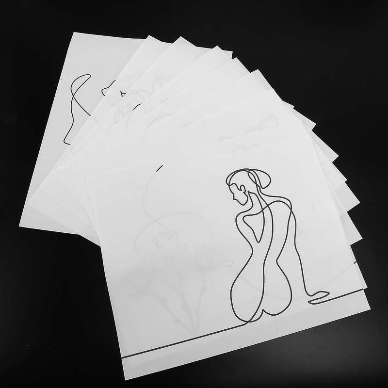 9 Pieces Minimalist Art Prints Unframed Woman Minimal Line Wall Decor
