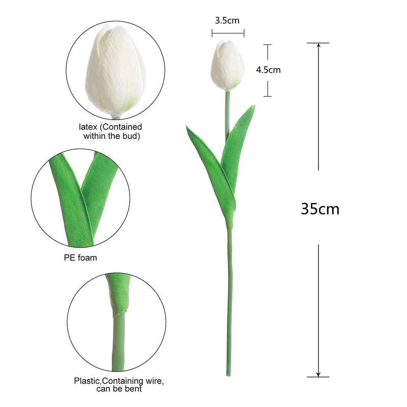 20 Stems Of Tulip Artificial Flowers Bouquet, Perfect for Wedding