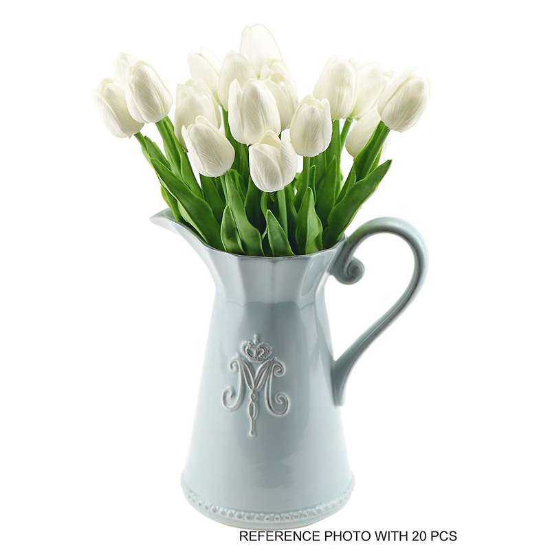 20 Stems Of Tulip Artificial Flowers Bouquet, Perfect for Wedding