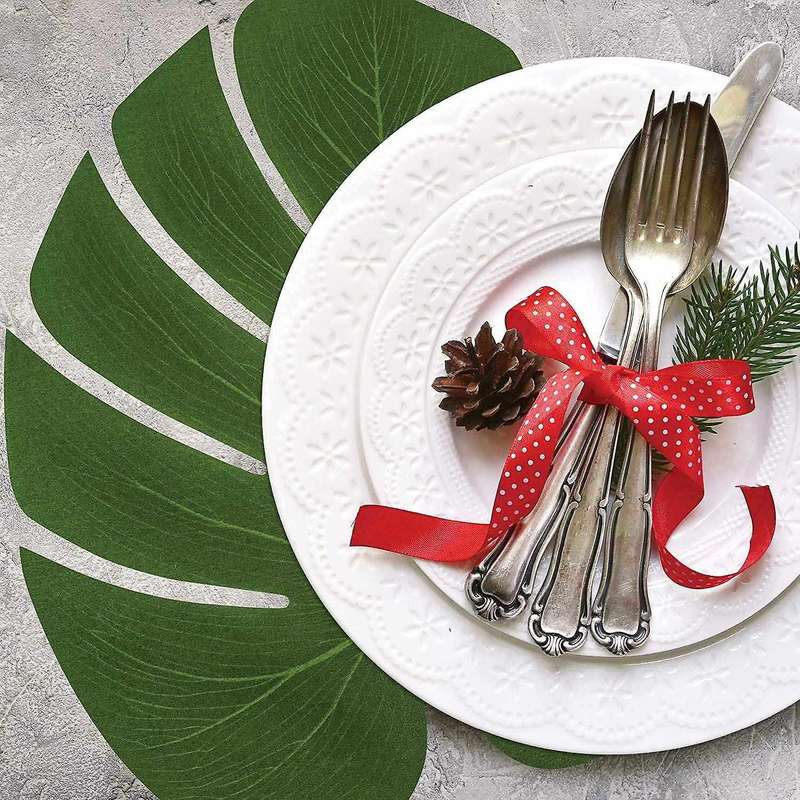 30 Artificial Palm Leaves for Party Decor,fake Tropical Leaf