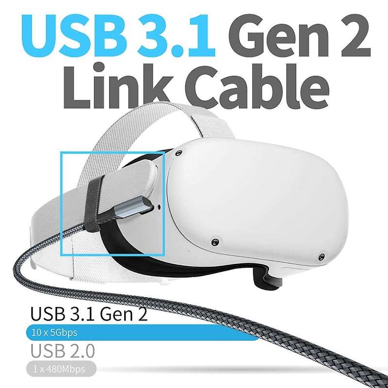 5m Data Cable for Oculus Quest 2 Headset Usb 3.0 to Type C Charging