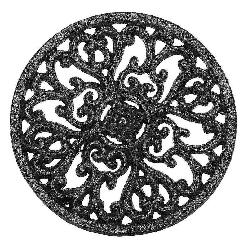 Round Cast Iron Trivet 6.7inch Iron Heat-insulation Trivet Non-slip