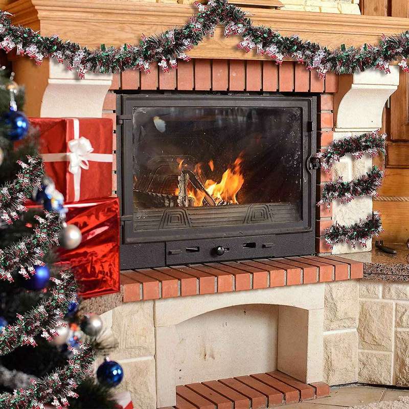 39.4 Ft Christmas Tinsel Garland Mixed Color Metallic Twist Garland