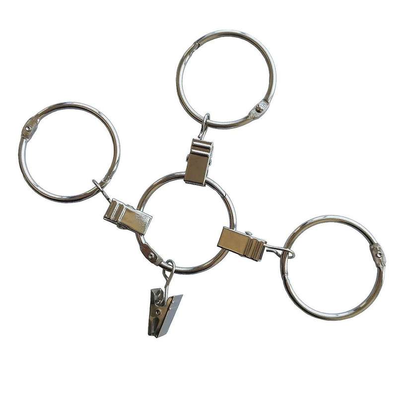 30 Pack Curtain Clips with Rings Metal Rustproof Drapery Rod Silver