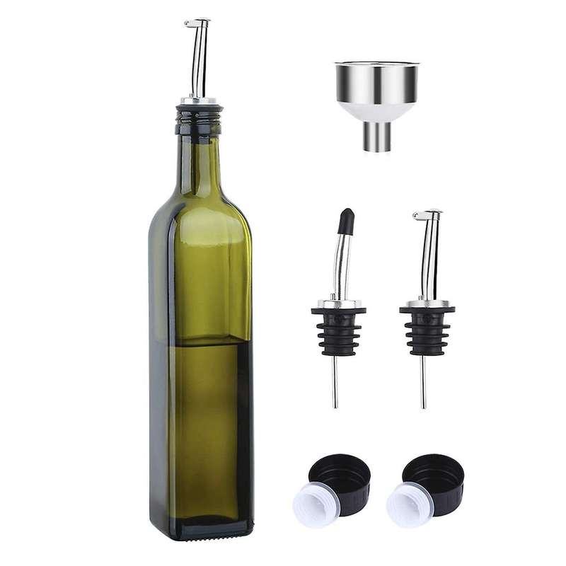 Glass Olive Oil Bottle-500 Ml Green Oil and Vinegar Bottle