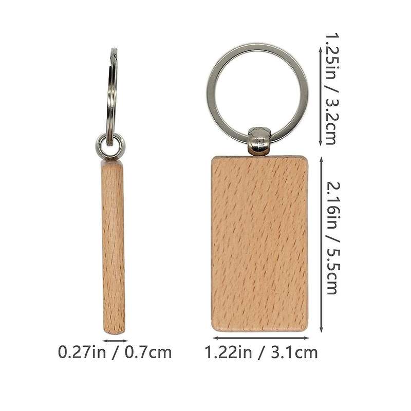 Wood Engraving Blanks for Keychains 20 Pack (width:1.22 Inch)