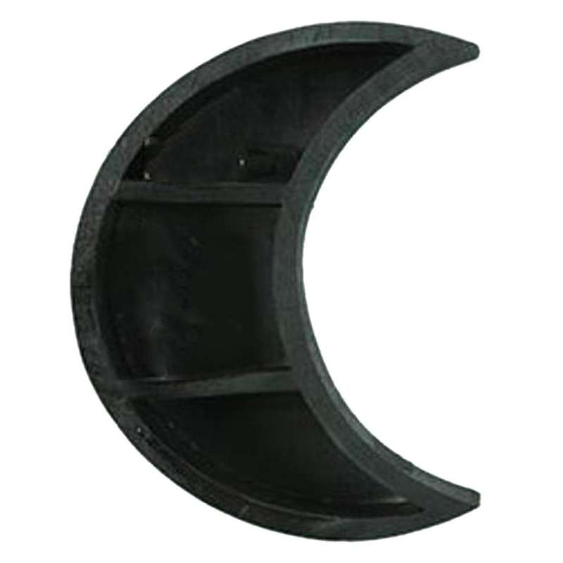 Wooden Moon Wall Decor Crystal Display Shelves Crescent Oil Rack B
