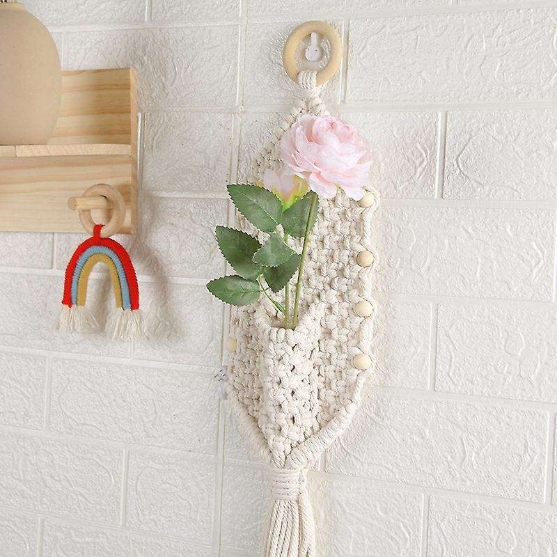 Hanging Tapestry Bohemian Tassel Weaving Net Bag Hanger Wall Flow A