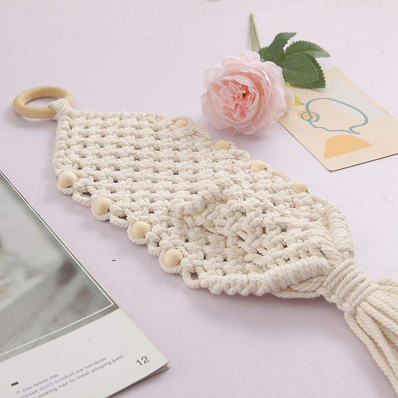Hanging Tapestry Bohemian Tassel Weaving Net Bag Hanger Wall Flow A