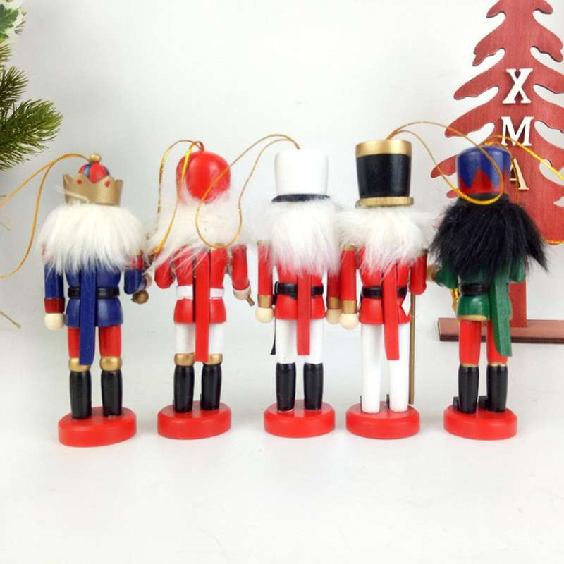 5pcs/set 12cm Nutcracker Soldier Doll Christmas Tree Decoration