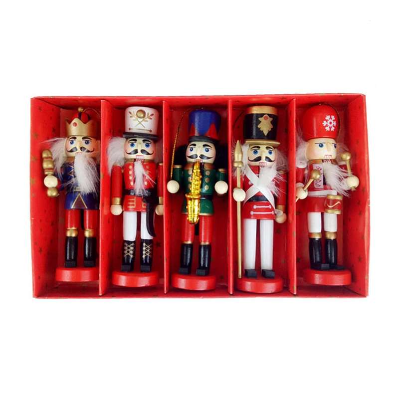 5pcs/set 12cm Nutcracker Soldier Doll Christmas Tree Decoration
