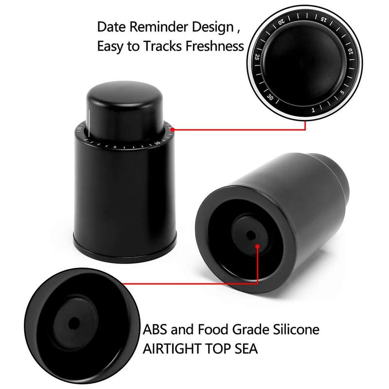Wine Bottle Stopper Vacuum Wine Preserver 3 Pack, Reusable Wine Corks