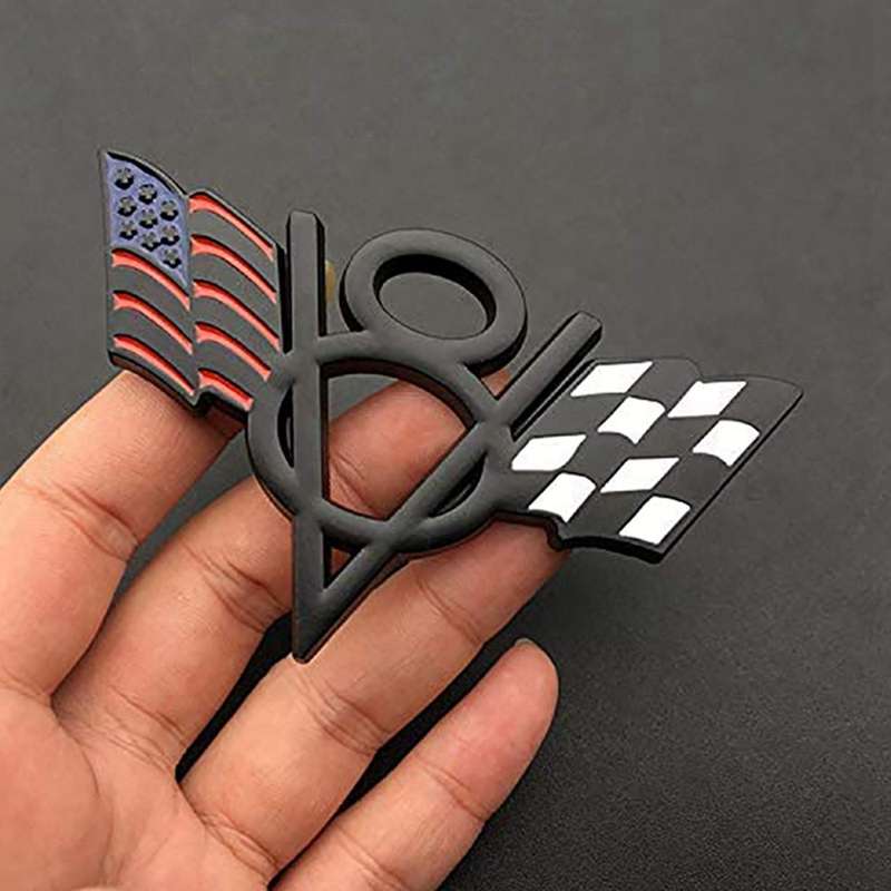2pcs V8 Emblem Badge Usa American Flag Sticker Decal for Ford