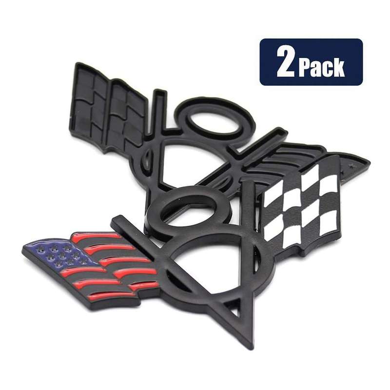 2pcs V8 Emblem Badge Usa American Flag Sticker Decal for Ford