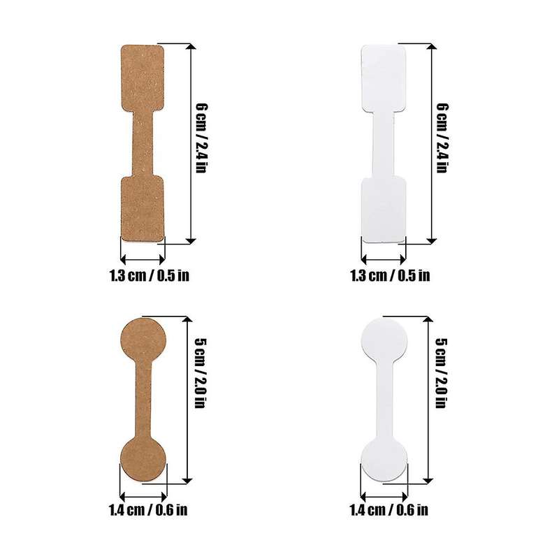 800pcs Blank Jewelry Price Tag Stickers Display Hangtags Jewelry