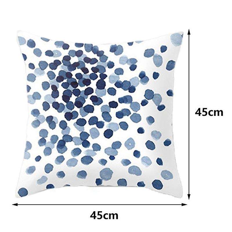4pcs Nordic Style Blue Flower Pillowcase Peach Skin Velvet 45x45cm